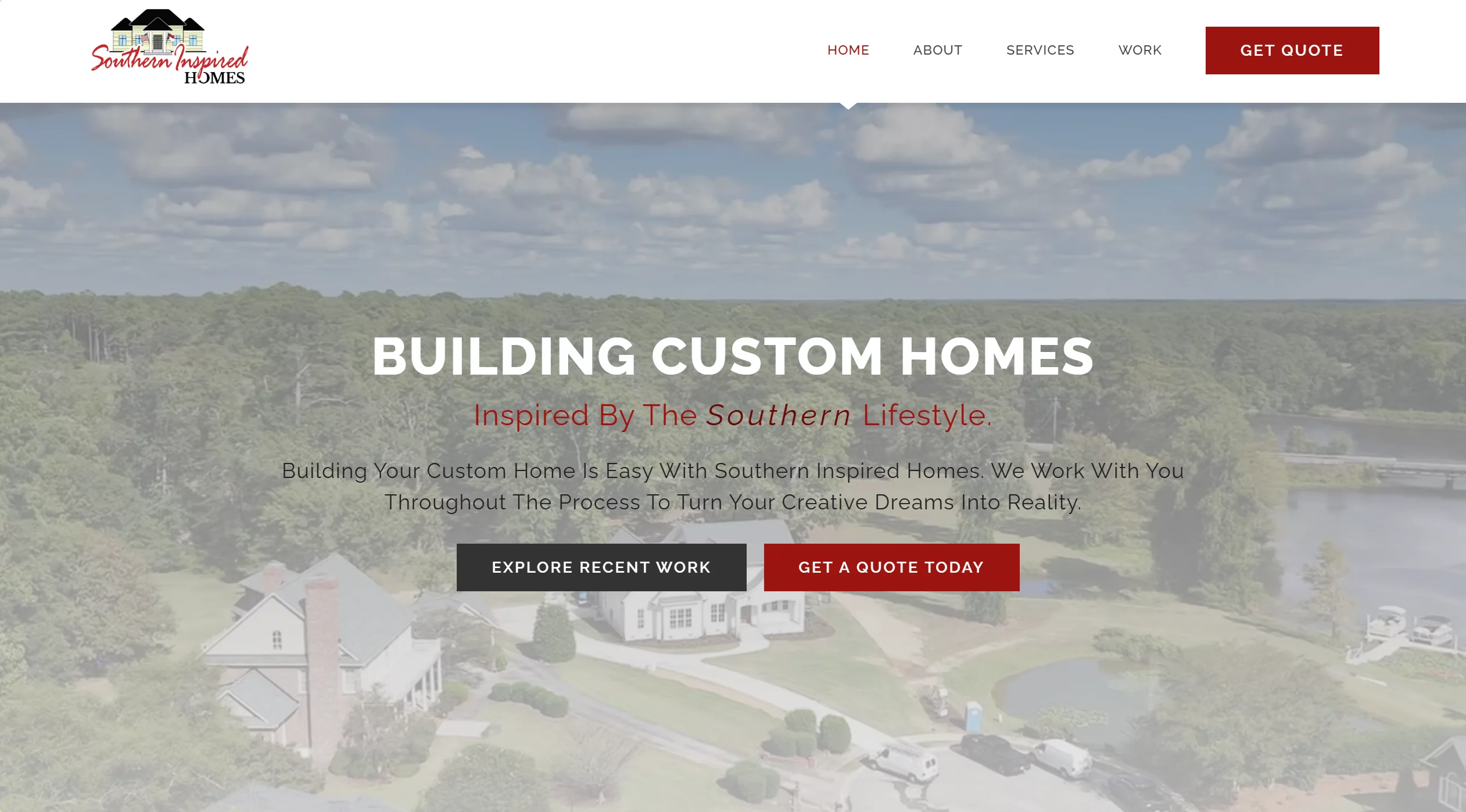 Home page of SouthernInspiredHomes.net as it appeared when it was published by Tarheel Media.